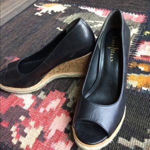 Cole Haan wedge peep toe shoes